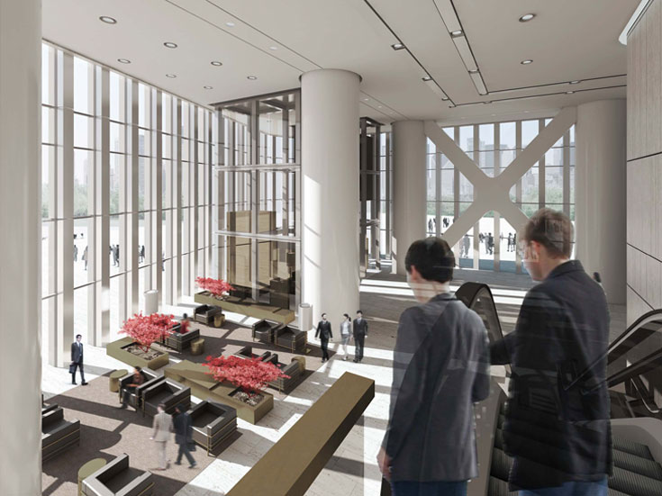 上海綠地廣場(chǎng)大廈寫(xiě)字樓大廳設(shè)計(jì)-第2張圖片-上海古都建筑設(shè)計(jì)集團(tuán)