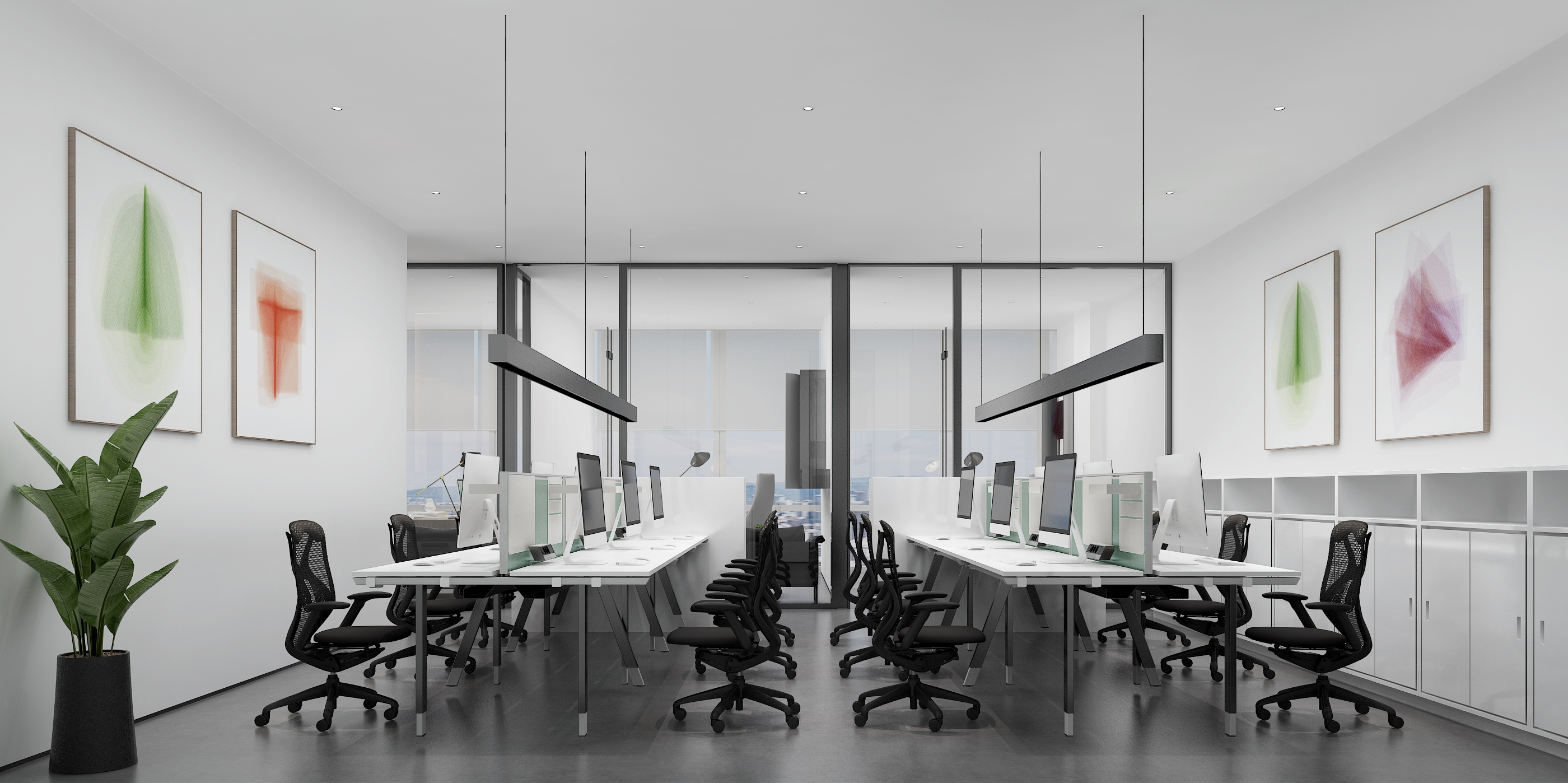 虹口區(qū)來福士辦公室設(shè)計裝修圖-第5張圖片-上海古都建筑設(shè)計集團(tuán)