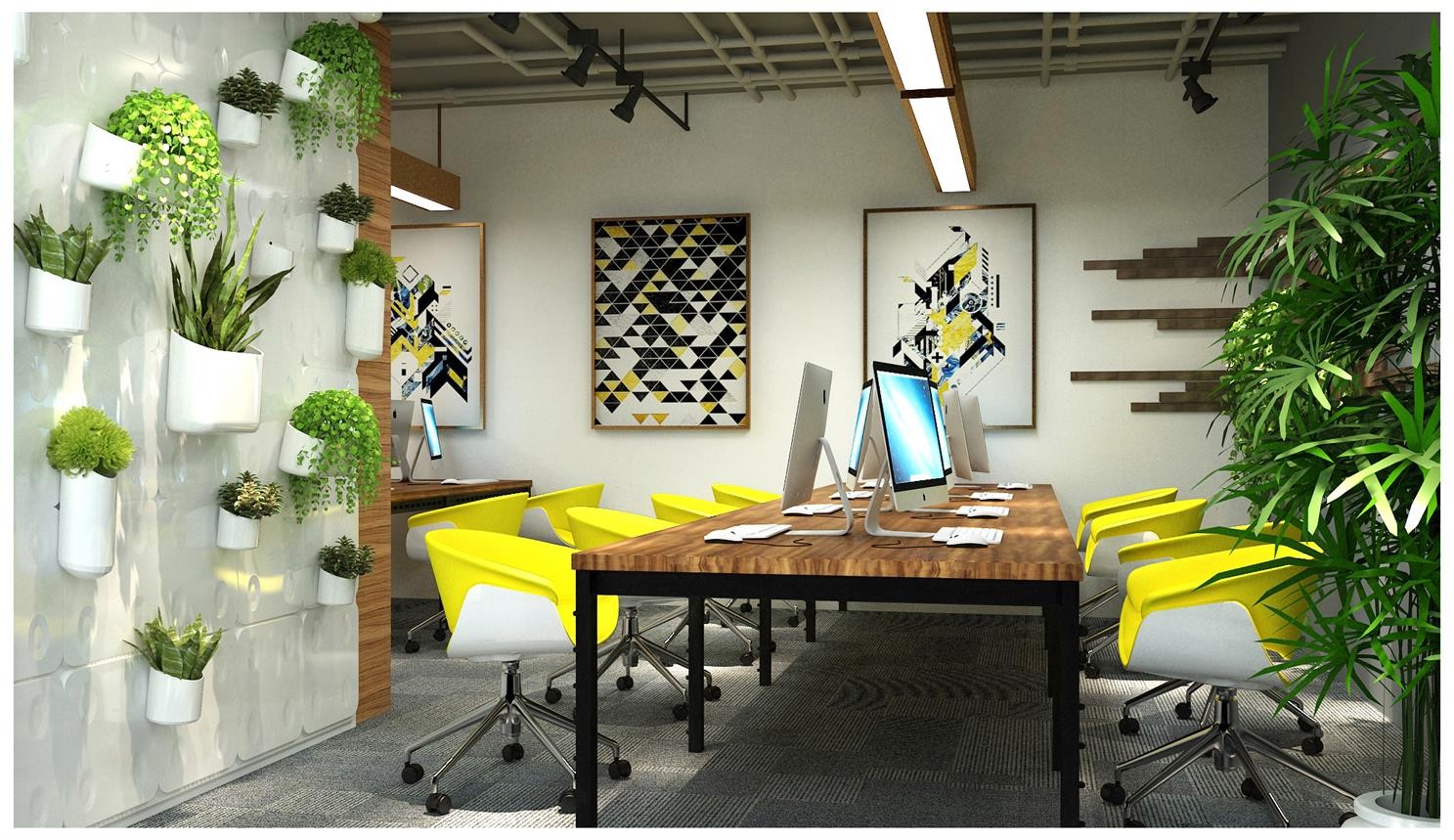 清新綠植辦公室裝修設計-第8張圖片-上海古都建筑設計集團