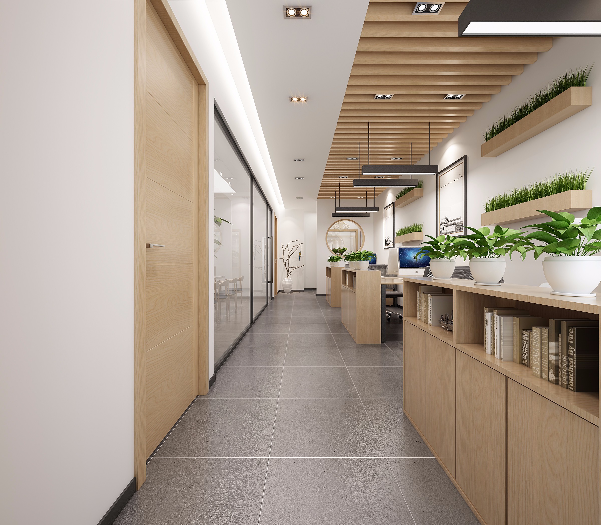 原木風(fēng)格辦公室裝修設(shè)計-第1張圖片-上海古都建筑設(shè)計集團(tuán)