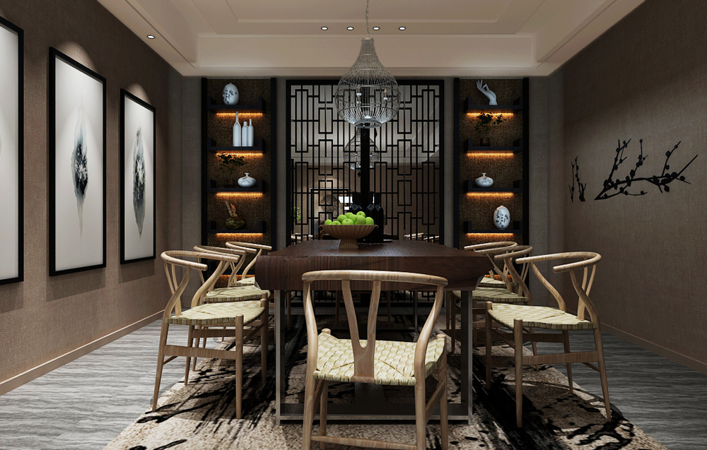 中式復古風格辦公室裝修設計-第3張圖片-上海古都建筑設計集團