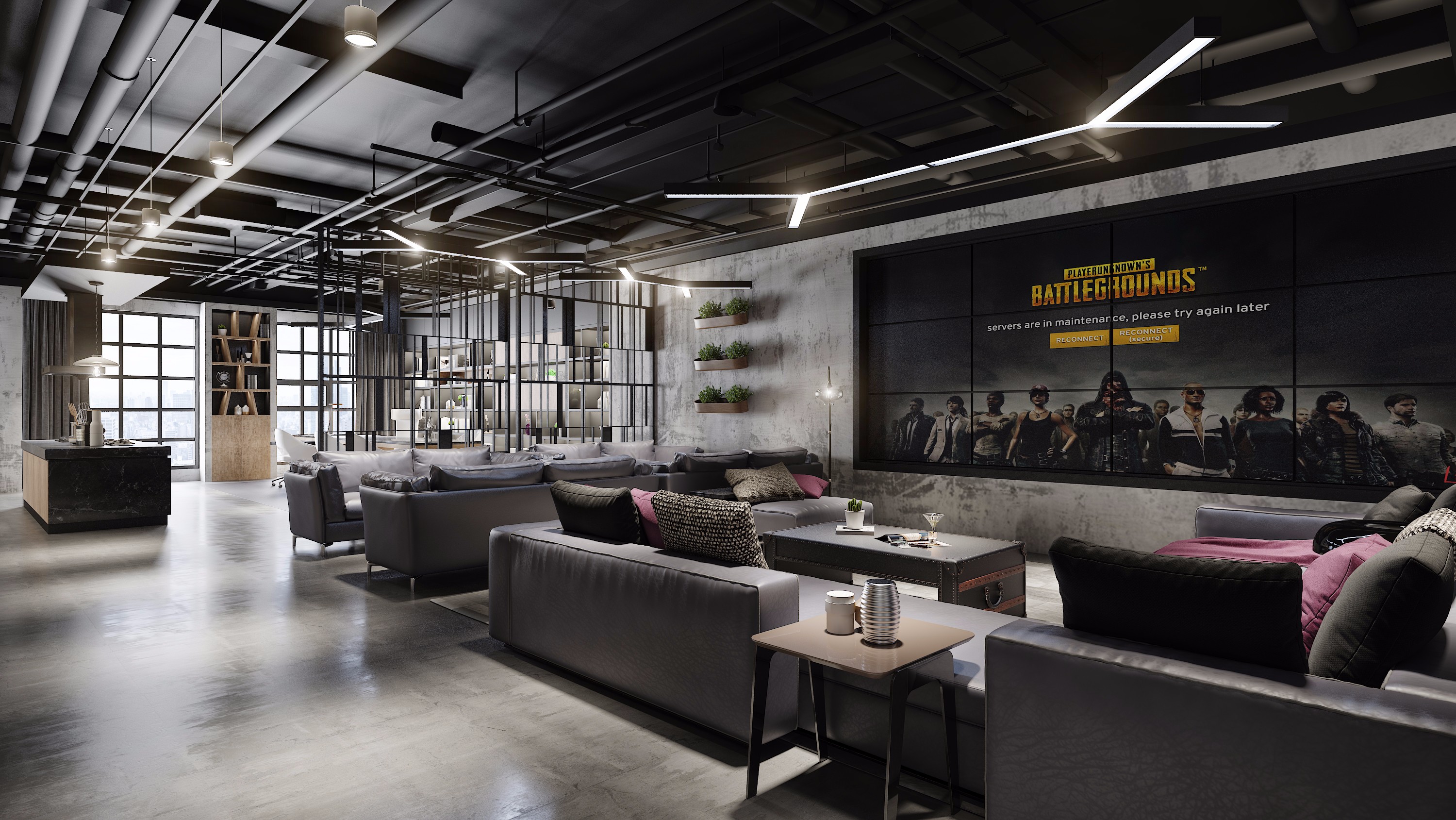 工業(yè)風辦公室休閑區(qū)裝修設計-第2張圖片-上海古都建筑設計集團